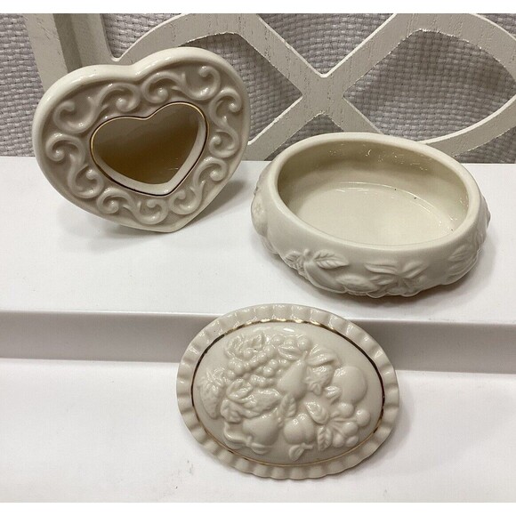 Lenox Porcelain Fruits of Life Small Trinket Box With Lid & Mini Picture Frame - Picture 4 of 8
